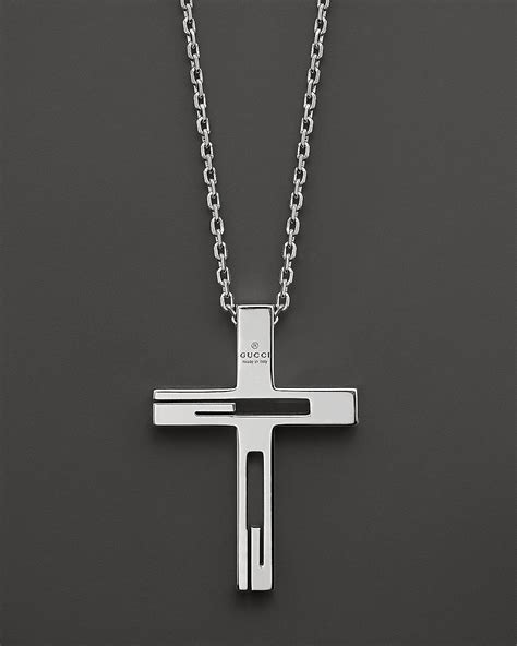 gucci sterling silver with a black|gucci sterling silver cross necklace.